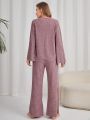 Button Front Top & Pants PJ Set