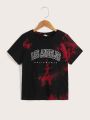 SHEIN Kids EVRYDAY Boys Letter Graphic Tie Dye Tee