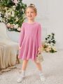 SHEIN Kids EVRYDAY Young Girl Solid Flare Hem Dress