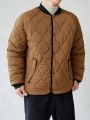 Manfinity Men Baseball Collar Raglan Sleeve Onion Quilted Coat