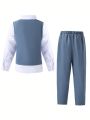 Toddler Boys' Elegant Vest And Long Pants Suit Set