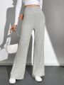 SHEIN Tall Ribbed Knit Wide Waistband Pants