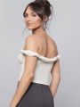 Luxe Twist Off Shoulder Crop Top