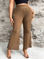 SHEIN SXY Women'S Plus Size Mesh Flared Pants