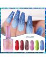 6pcs/set Holographic Gel Nail Polish, Glitter Soak-off Uv Led Gel Polish Kit For Nail Art Diy At Home Salon Gift For Girls