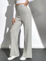 SHEIN Tall Ribbed Knit Wide Waistband Pants