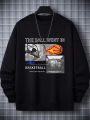 Men's Basketball Letter Printed Sweatshirt