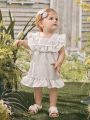 Baby Girl Striped Ruffle Trim Princess Dress