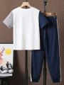 Teenage Boys' Color Block T-Shirt And Pants Set