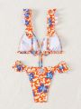 SHEIN Swim Mod Floral Print Two-Piece Swimwear