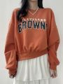 DAZY Letter Graphic Drop Shoulder Sweatshirt