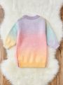 Baby Ombre Pattern Sweater Dress