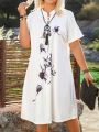 Plus Size Women'S Chinese-Style Buttoned Dress