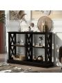 Console Table with 3-Tier Open Storage Spaces and 