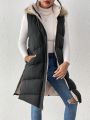 SHEIN Frenchy Puffer Coat With Hoodie And Fuzzy Details On The Side Pockets