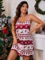 Plus Christmas Print Cami Nightdress