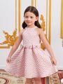 SHEIN Kids Nujoom Toddler Girls Bow Front Halter Neck Dress