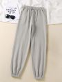 Solid Drawstring Waist Sweatpants