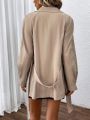 SHEIN Privé Raglan Sleeve Double Breasted Belted Trench Coat