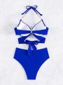 SHEIN Swim Chicsea Chain Halterneck Bikini Swimsuit