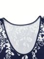 Plus Size Fashionable Printed Vest Top