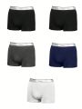 Men's Solid Color Boxer Briefs (5pcs/set)