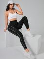 Yoga Future Top-stitching Wideband Waist Sports Leggings