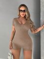 SHEIN SXY Cut Out Back Unitard Romper