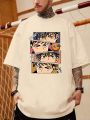 Manfinity Loose Fit Men's Anime Character Printed T-Shirt