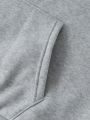 Men's Plus Size Letter Print Fleece Lined Hoodie With Kangaroo Pocket For Winter