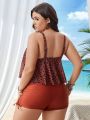 SHEIN Swim Classy Plus Size Women'S All Over Print Tank Top Bikini