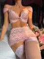 SHEIN Women's Sexy Lace Lingerie Set