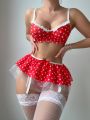 Women's Polka Dot Mesh Sexy Lingerie Set