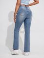 Women'S Solid Color Flared Jeans