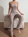 Ruffle Trim Cami Top And Long Pants Homewear Set