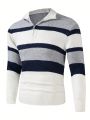 Men's Colorblock Slim Fit All-match Sweater