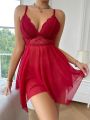 Women's Wireless & Sexy Lingerie Slip Dress + Thong