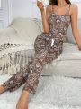 Polina Brazil 2pcs/Set Paisley Printed Camisole Top And Long Pants Pajama Set