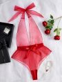 Sheer Mesh Bodysuit Sexy Lingerie (Valentine'S Day Themed)