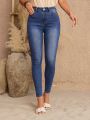 SHEIN LUNE High Waist Skinny Jeans