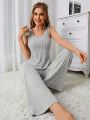 Solid Ribbed Knit Lounge Set