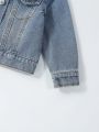 Baby Girl 1pc Flap Pocket Denim Jacket