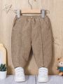 SHEIN Baby Boy Button Detail Thermal Pants