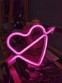 Led Pink Neon Heart Shaped Wall Decor Light For Valentine's Day Gift And Room Decoration