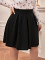 SHEIN Frenchy Women's Plus Size Pleated Short Skirt