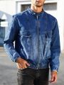 Manfinity EMRG Men's Stand Collar Denim Jacket