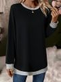 Women's Color-block Drop Shoulder Sweatshirt