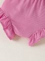 Baby Girls' Solid Color Ruffle Hem Shorts