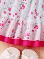 Young Girls' Sweet And Cute Spring/Autumn Floral Printed Simple And Elegant Romantic Playful Dress