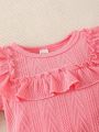 Baby Girl 3pcs Ruffle Trim Tee